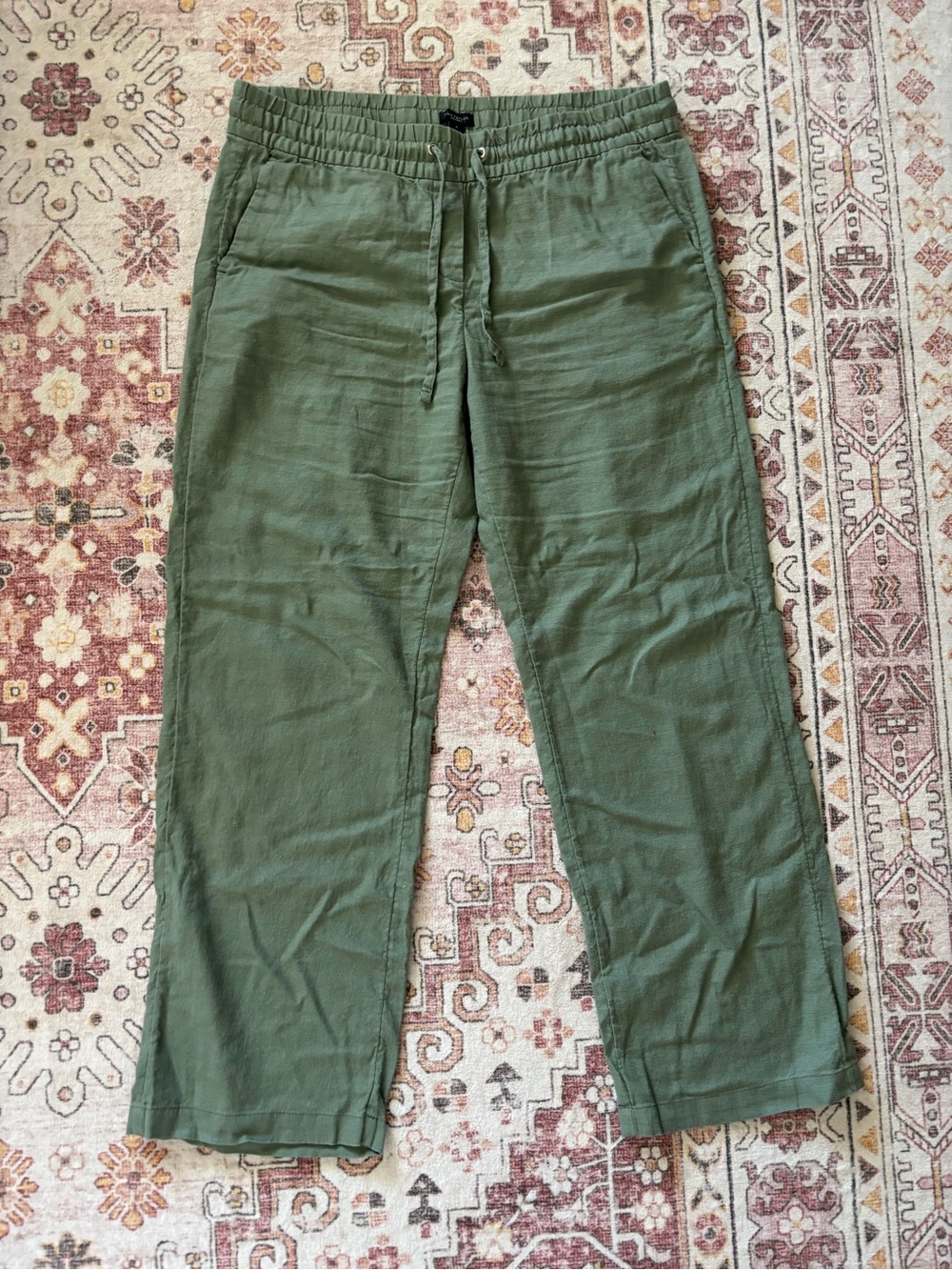 Ann Taylor Factory Olive Drawstring Chinos